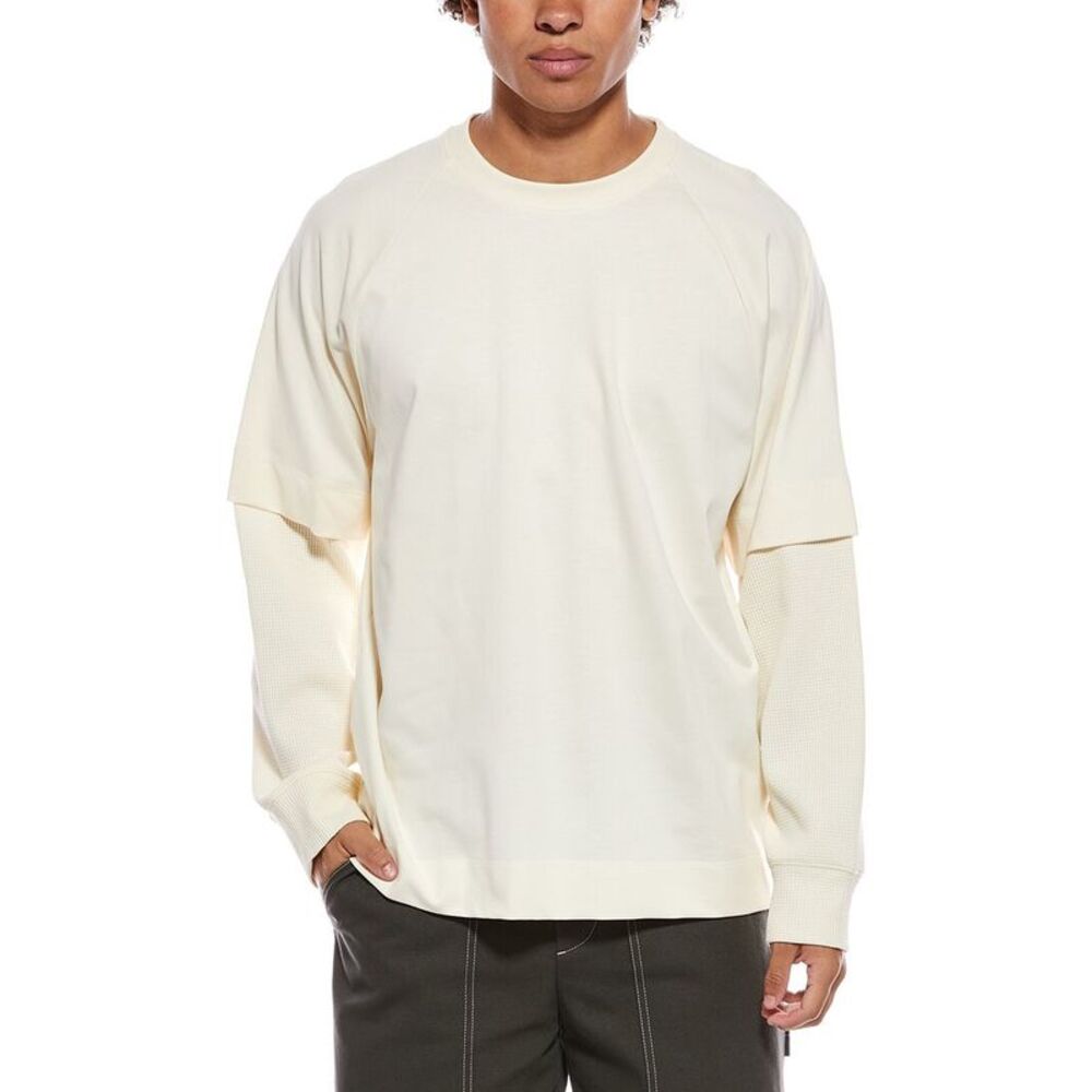 Helmut Lang Mens  Double Layer Waffle T-Shirt, White